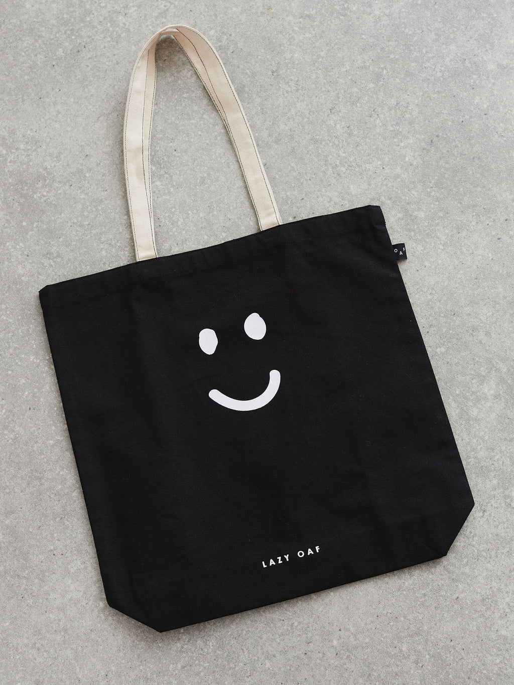 Lazy Oaf Black Happy Sad Tote Bag