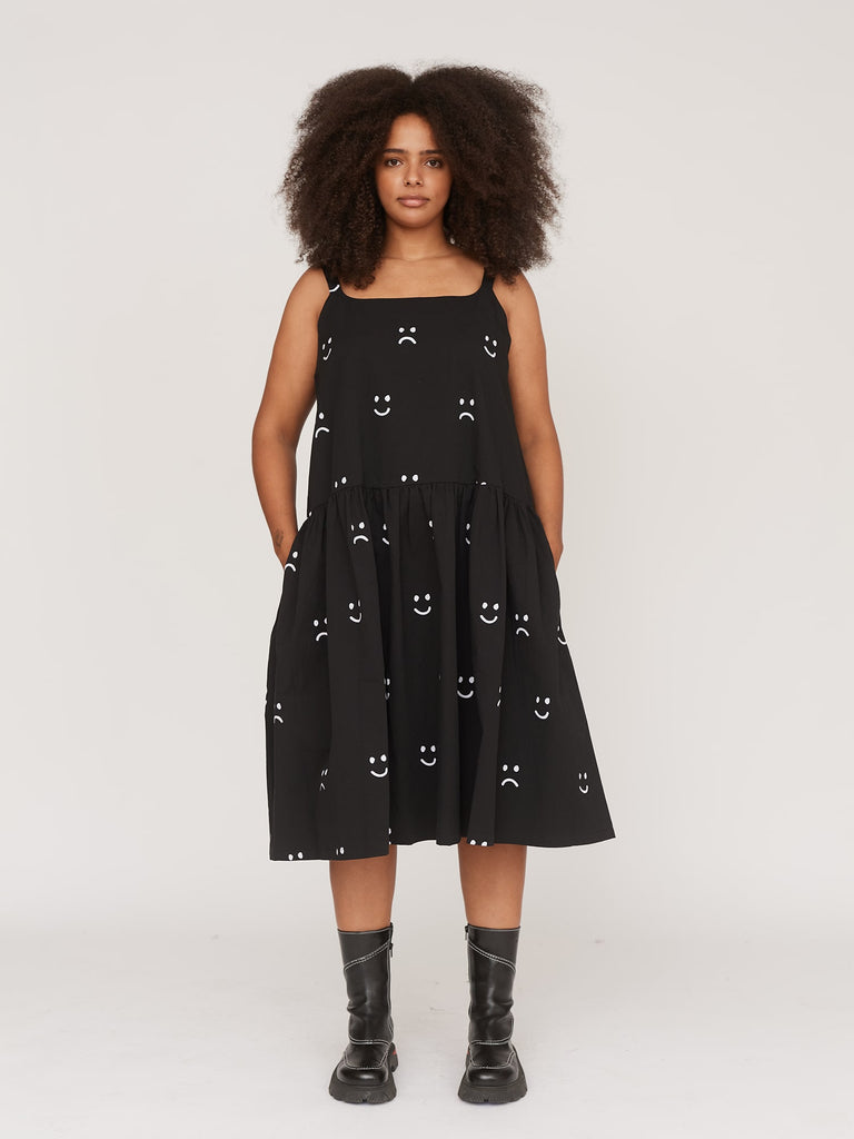 Happy Sad Drop Waist Smock Dress – Lazy Oaf