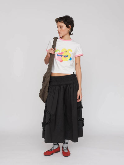 model:Momo wears size 8 and is 5’9”,