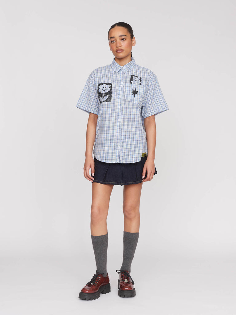 Drawn To Flowers Check Shirt – Lazy Oaf