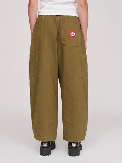 Bev Khaki Barrel Leg Pants