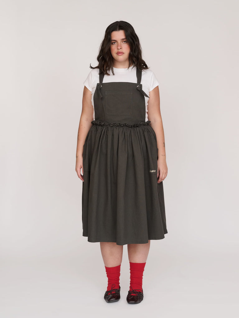 Charcoal Pinafore Dress – Lazy Oaf