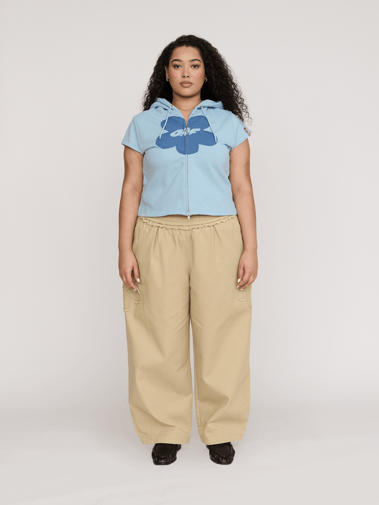 Hooded Flower Zip Through Top – Lazy Oaf