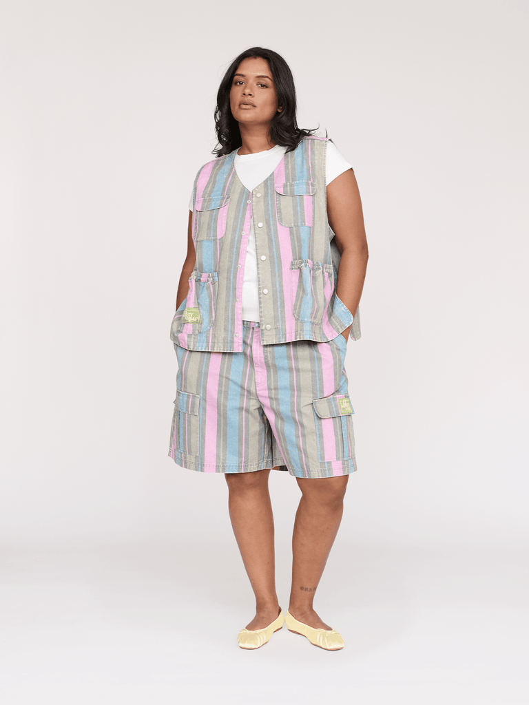 Camp Out Stripe Gilet – Lazy Oaf