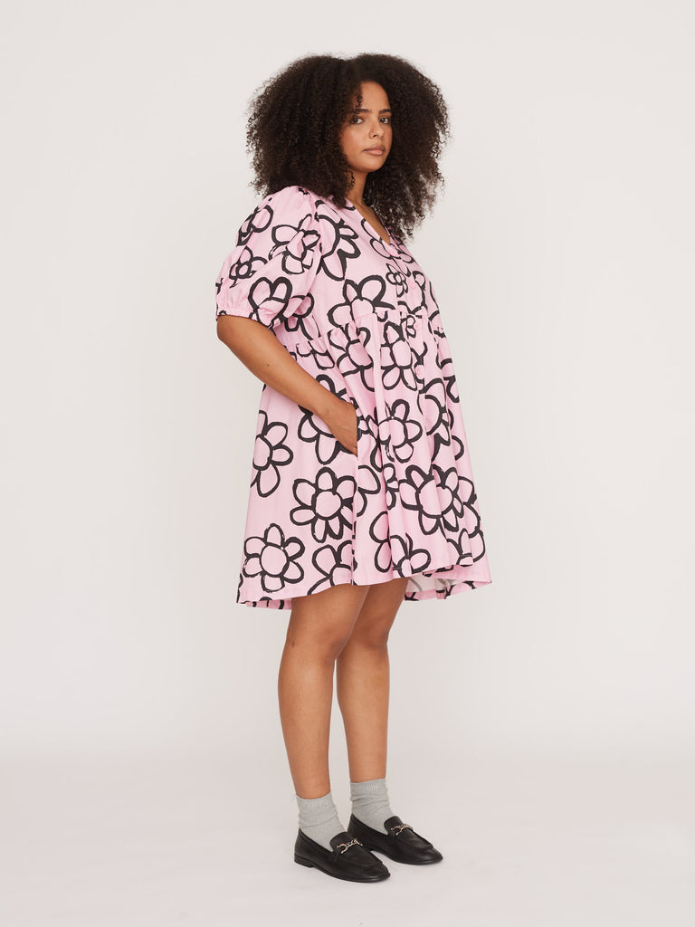 JollieLovin Women’s Casual Swing Dress With Pockets — Short Sleeve, Loose Fit, Floral Print, Comfy Everyday Dress - View #3