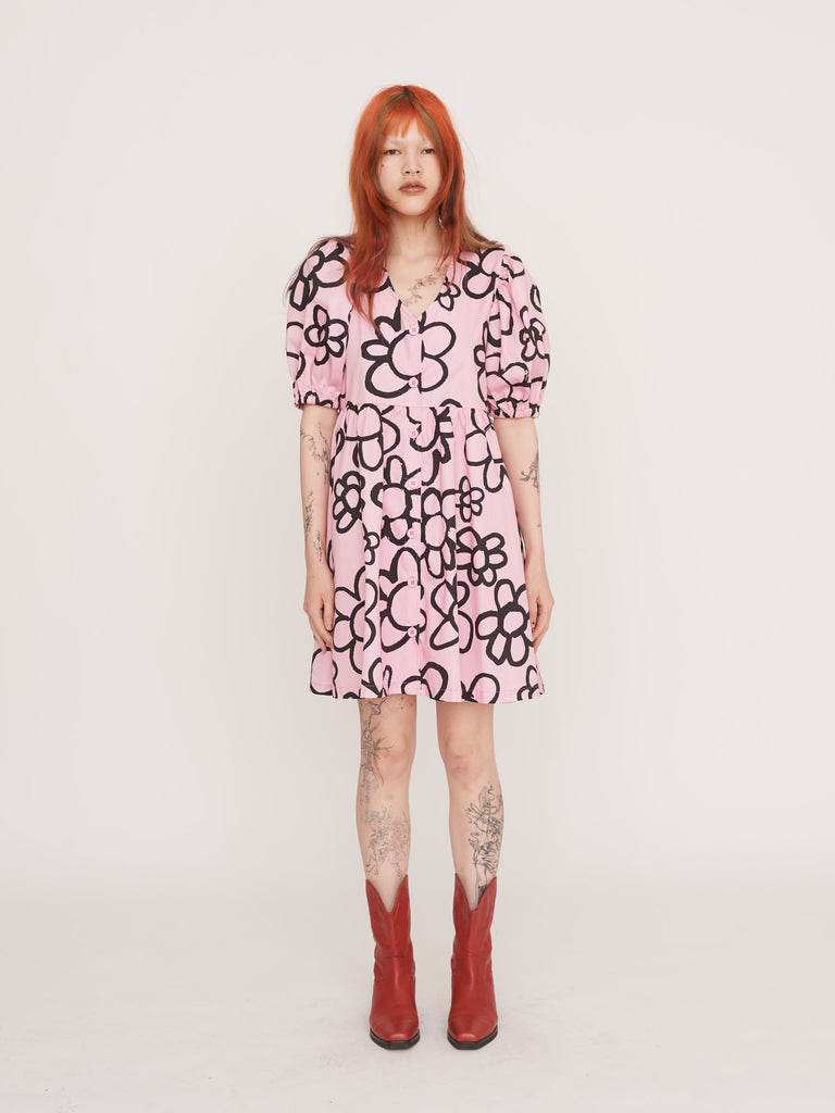 新品　LE’RURE Flower motif puffsleeve dress Flower motif puffsleeve dress のドレス|Dorry Doll / LE'RURE