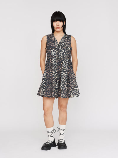 Leopard Gilet Mini Dress