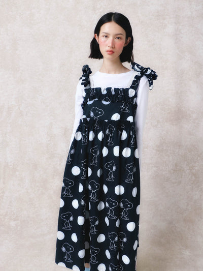 Lazy Oaf x Peanuts Snoopy Spot Frill Midi Dress