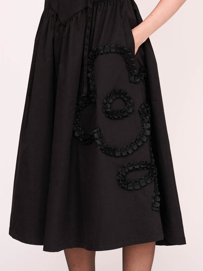 Black Big Big Flower Dress