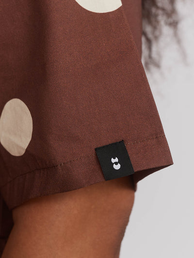 Polka Dot Mini Shirt Dress