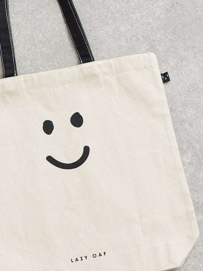 Lazy Oaf Natural Happy Sad Tote Bag