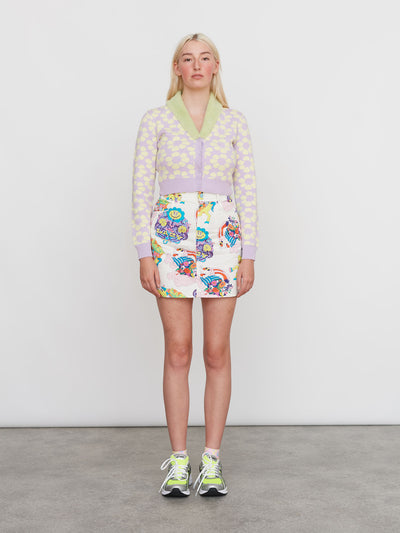 Flower Repeat Furry Cardigan