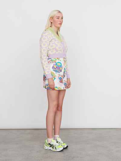 Flower Repeat Furry Cardigan