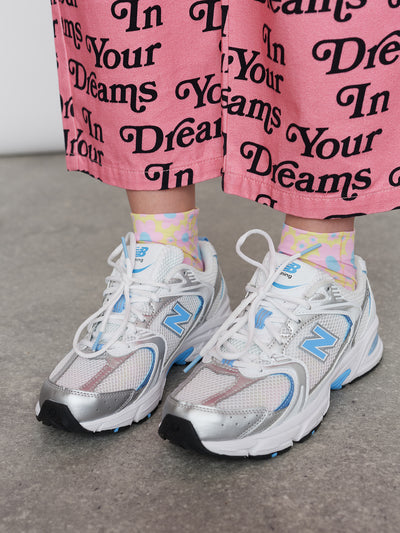 Pink & Yellow Flower Print Pop Socks