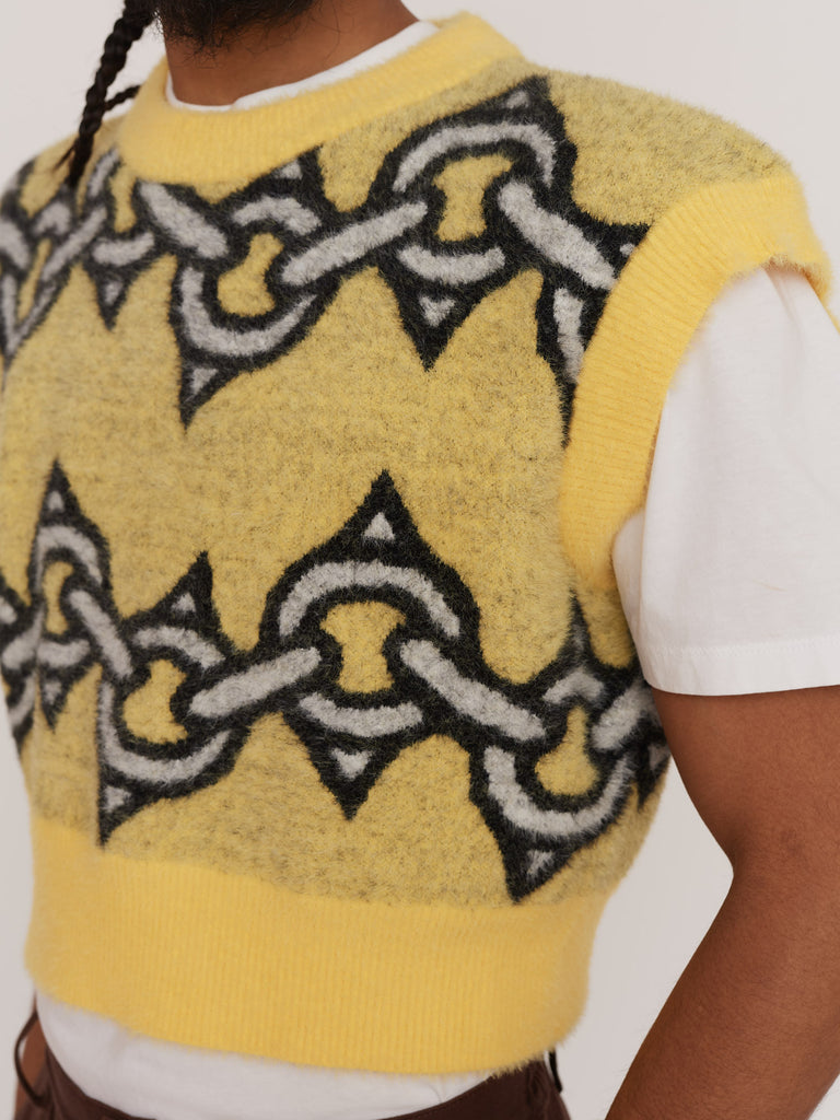 Lemon Chain Knitted Vest Lazy Oaf