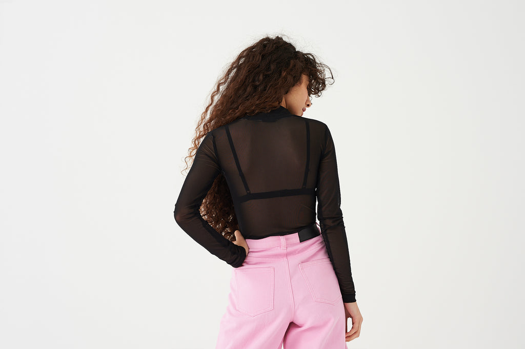 LO Black Sheer Turtleneck – Lazy Oaf