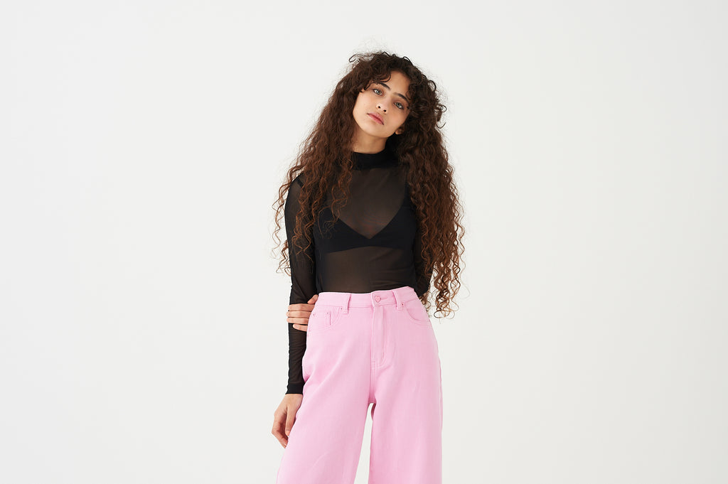 LO Black Sheer Turtleneck – Lazy Oaf