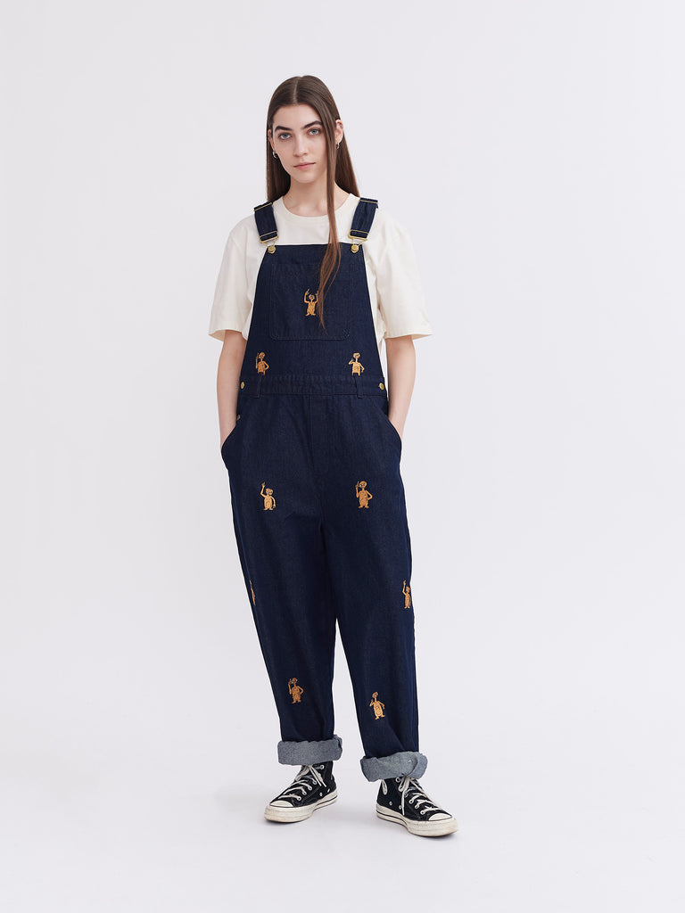 Lazy Oaf E.T. オーバーオール　刺繍 Lazy Oaf X E.T Repeat Dungarees