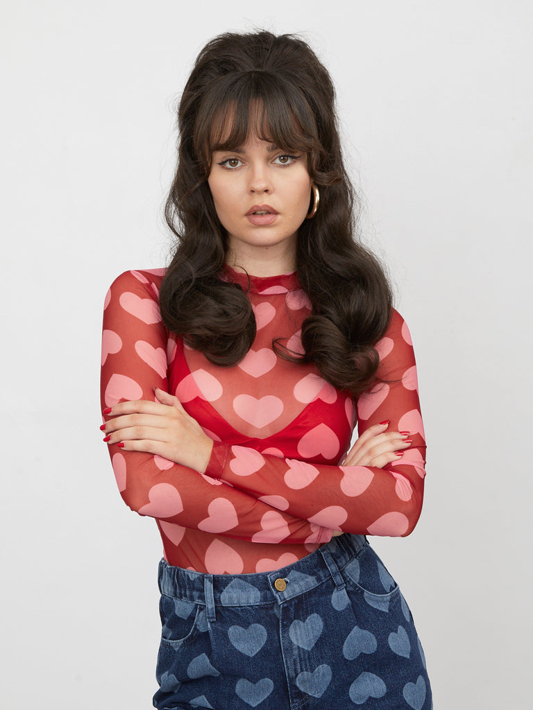 Lazy Oaf Clearly In Love Top ハート　シースルー Lazy Oaf Clearly In Love Top