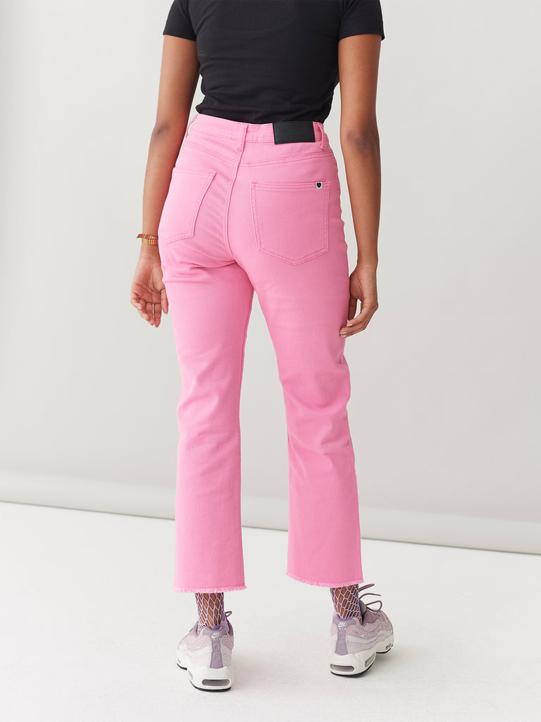 LO Straight Leg Jeans Pink Lazy Oaf