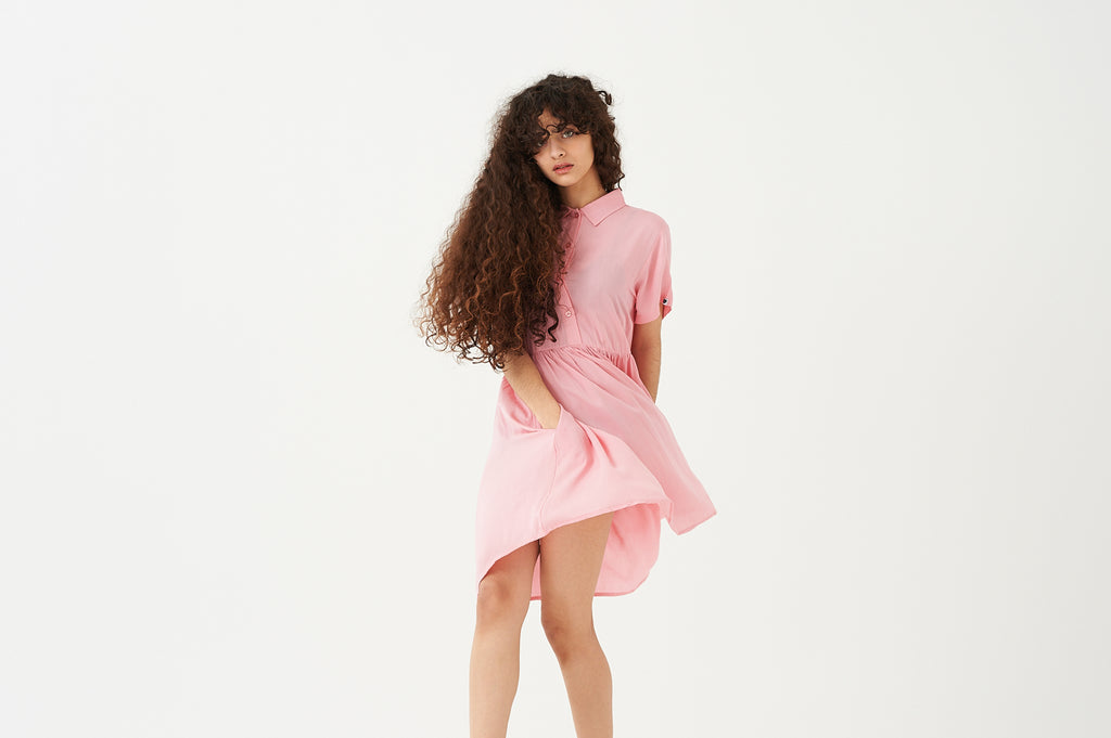 LO Pink Shirt Dress – Lazy Oaf