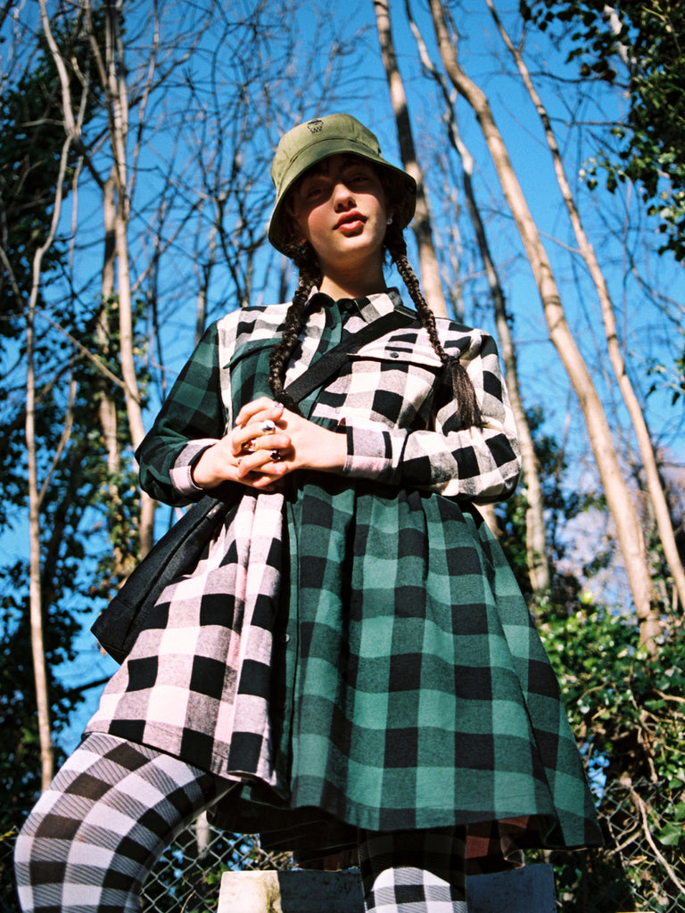 lazy oaf shirt dress Lazy Oaf Mixed Check Shirt Dress
