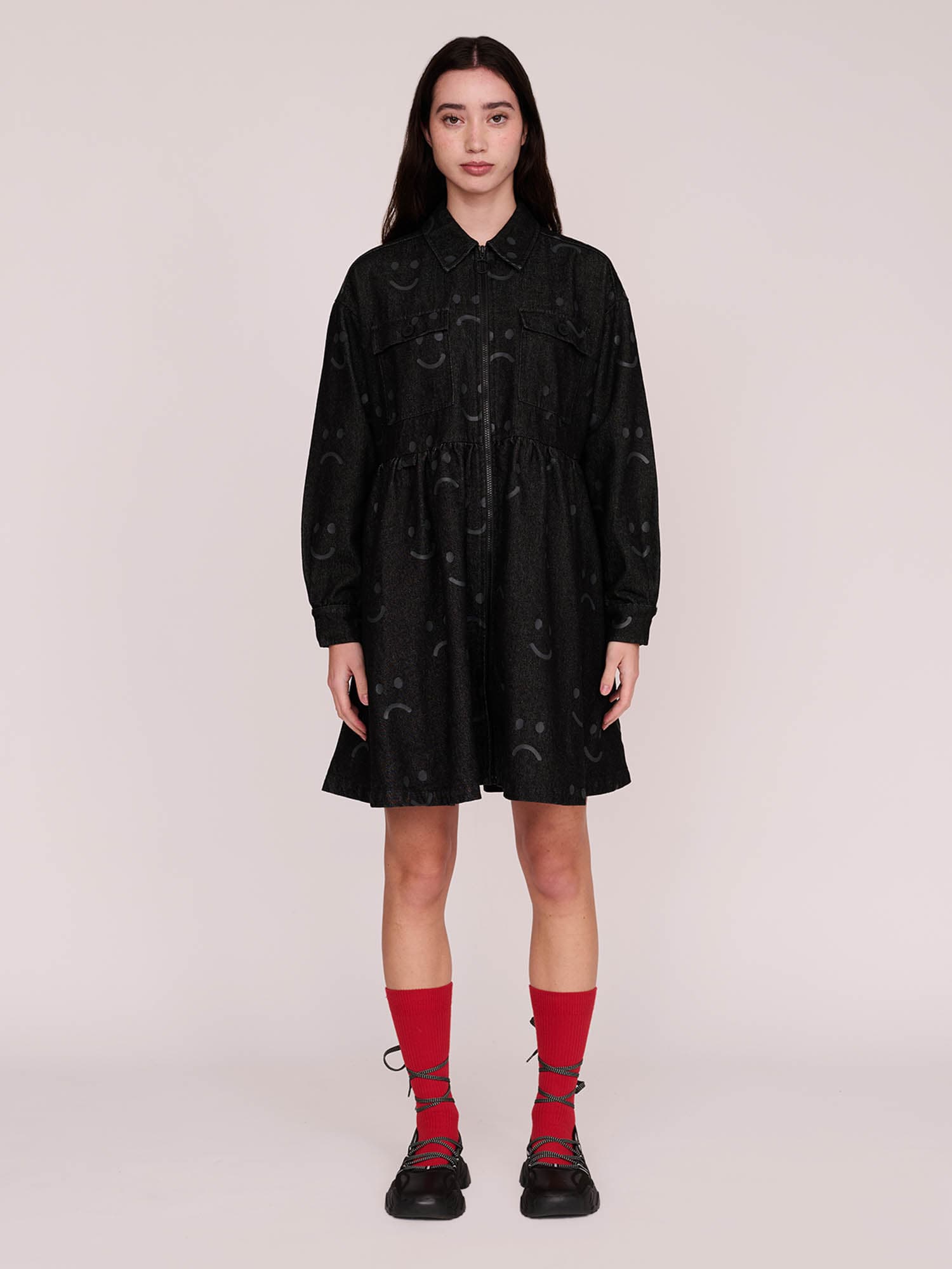Happy Sad Denim Dress – Lazy Oaf
