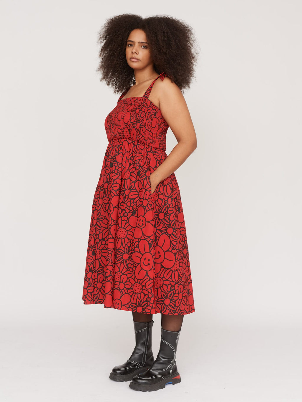 lazy oaf red dress Textured Gingham Happy Sad Dress Lazy Oaf