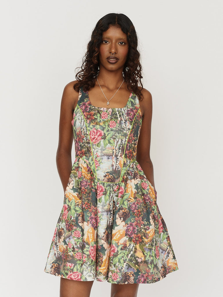 Tapestry Corset-Style Dress – Lazy Oaf