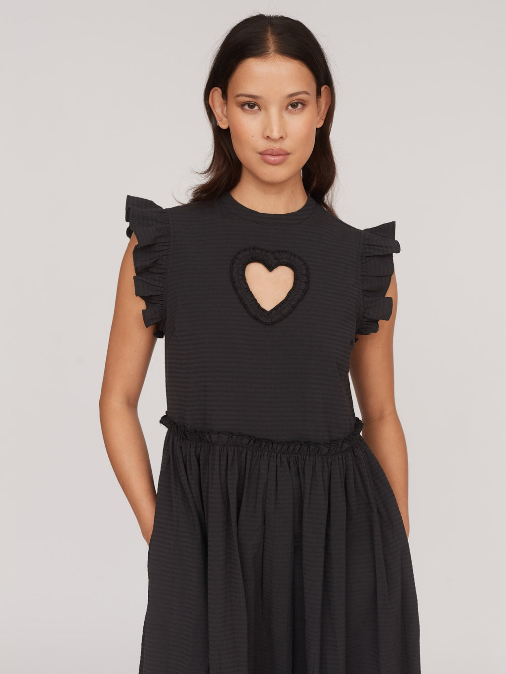 Black Cut Out Heart Midi Dress Lazy Oaf Black Cut Out Heart Midi Dress Lazy Oaf