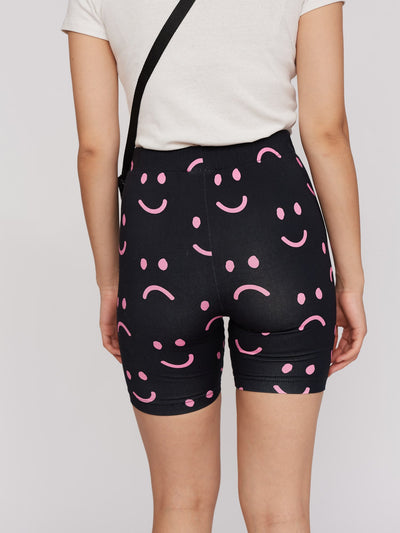Pink Happy Sad Cycling Shorts
