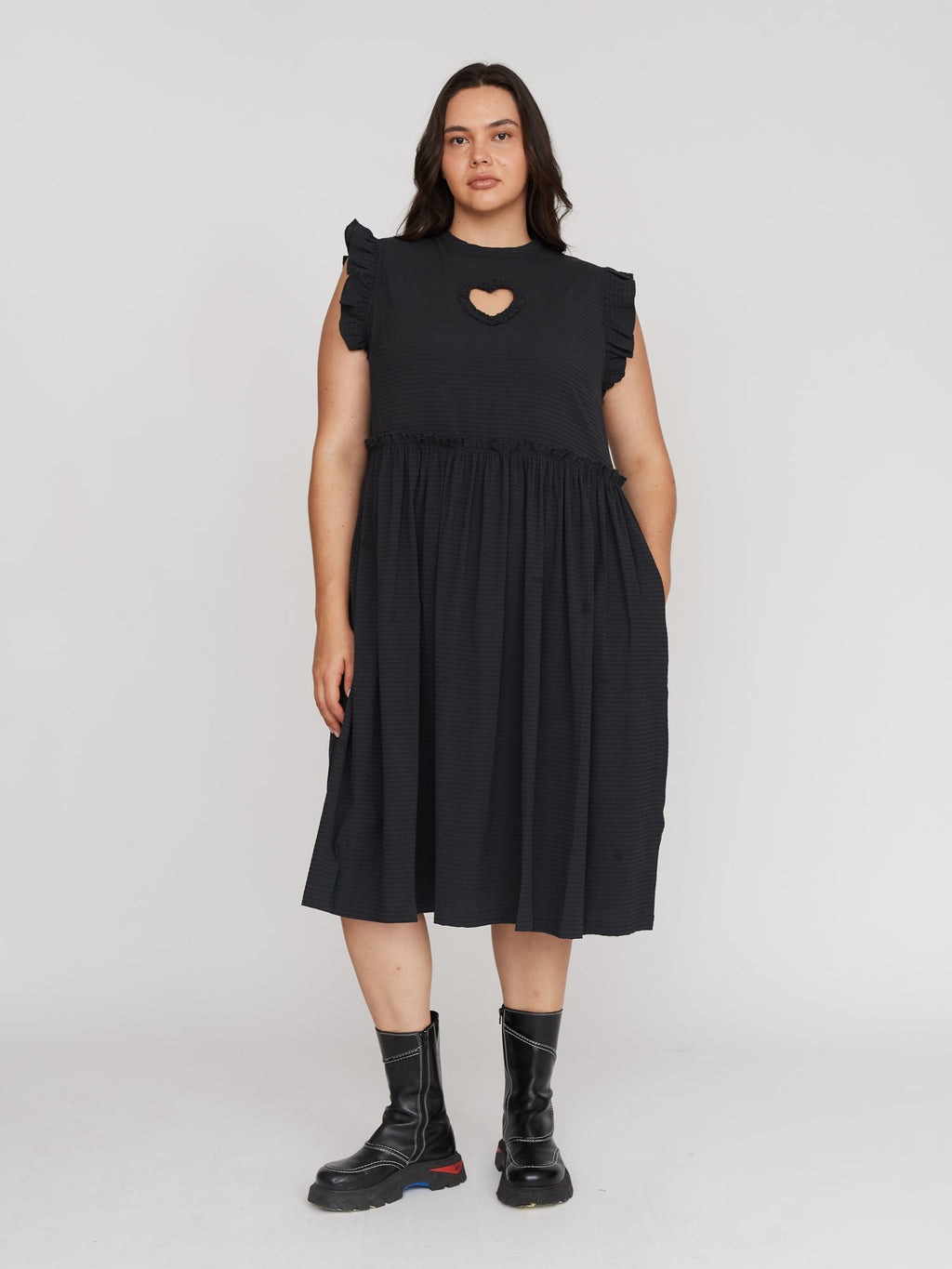 Black Cut Out Heart Midi Dress – Lazy Oaf Black Cut Out Heart Midi Dress – Lazy Oaf
