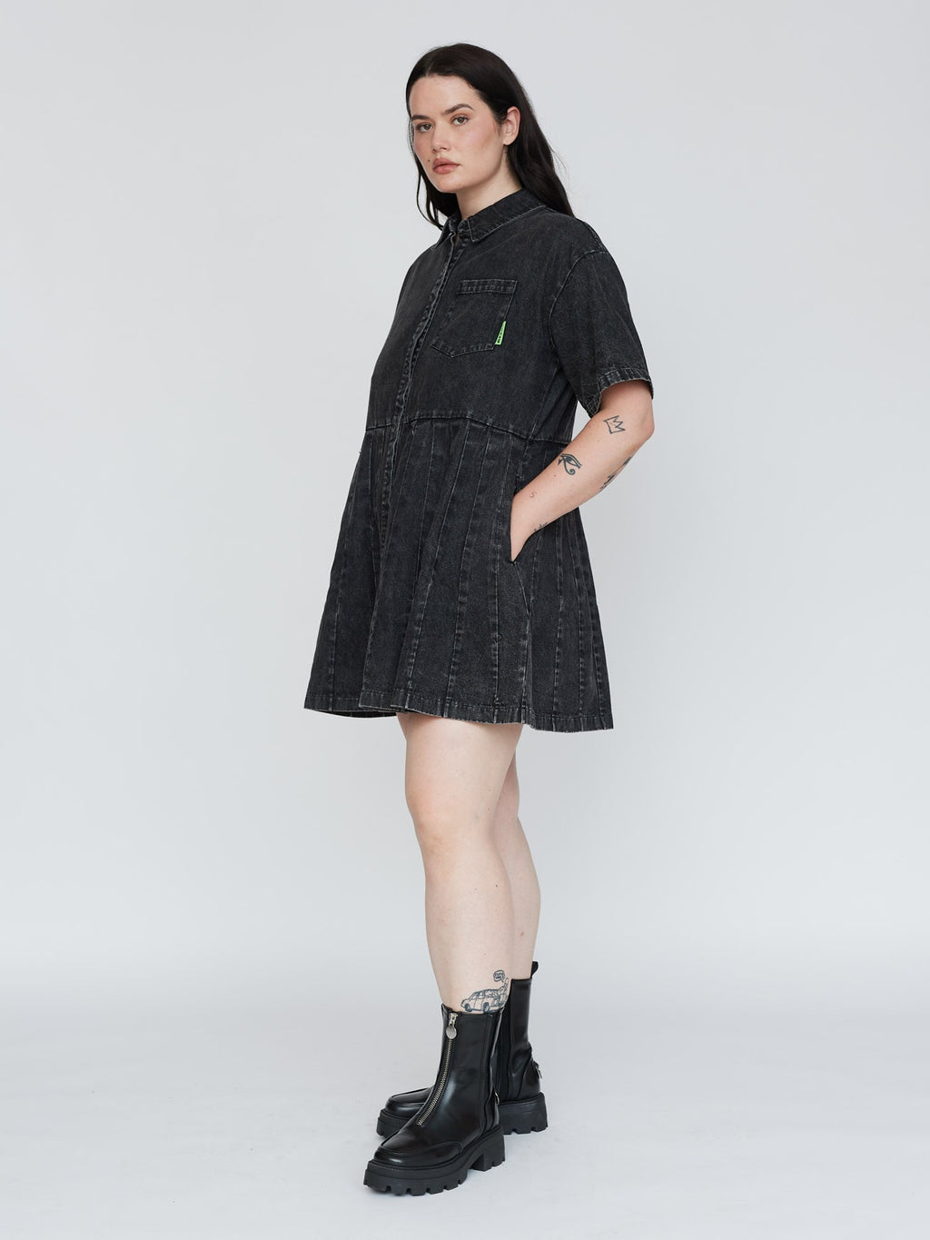 Pleated Shirt Dress – Lazy Oaf