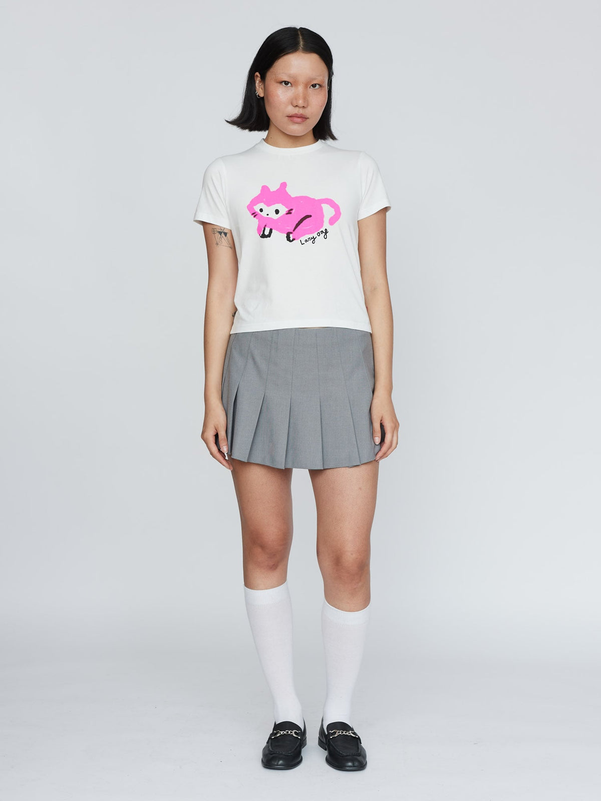 Pink Kitty Fitted Tee