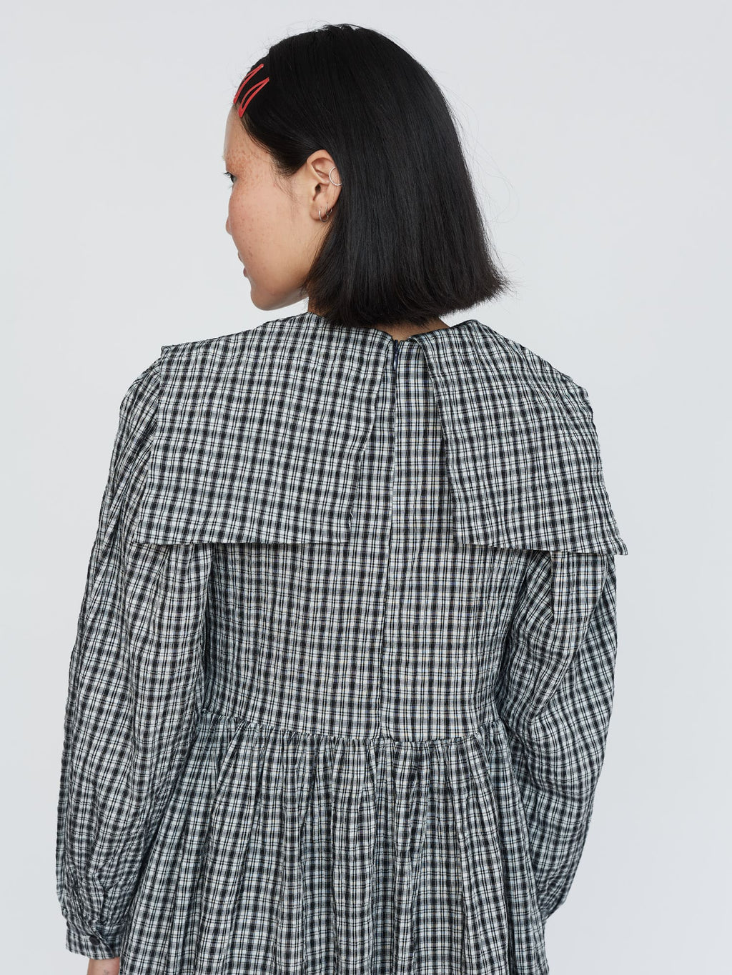 Flygo Women's Batwing Plaid Maxi Dress - Oversized Long Sleeve Loungewear Sleep Dress, One Size