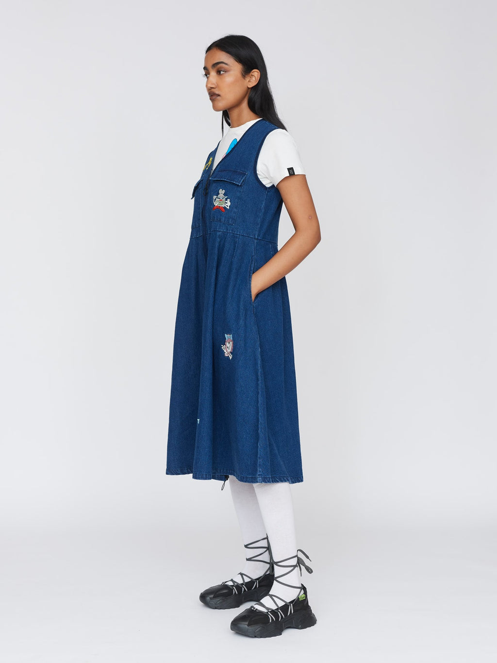 lazy oaf denim dress All Inclusive Denim Dress Lazy Oaf
