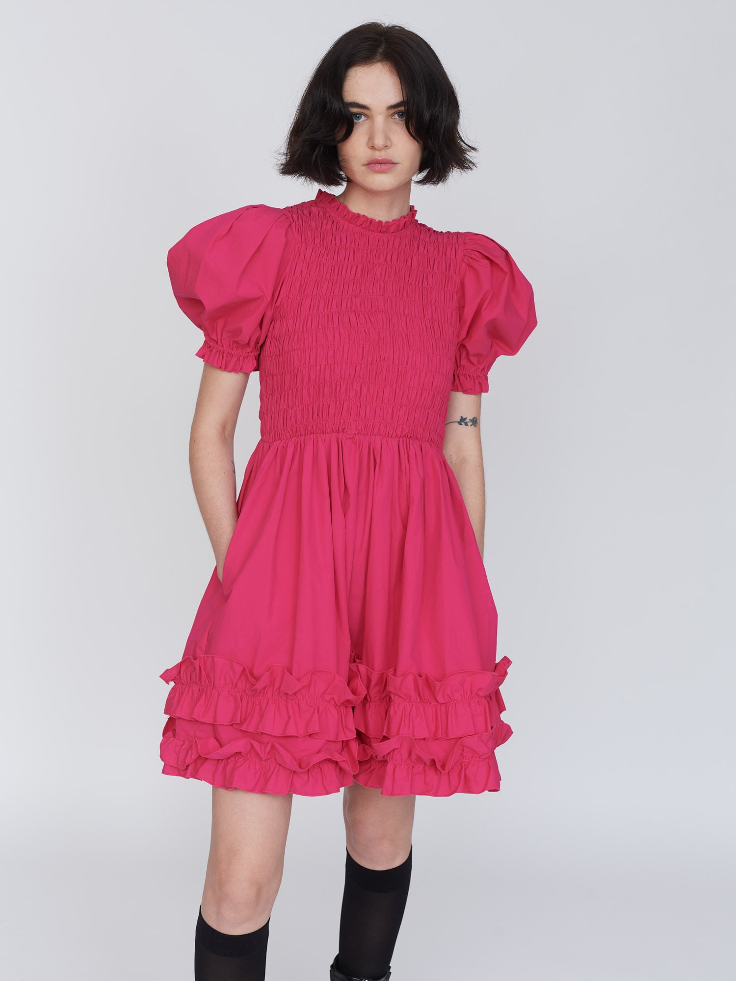 open lace back dress Cut Out Heart Gingham Smock Dress  Lazy Oaf