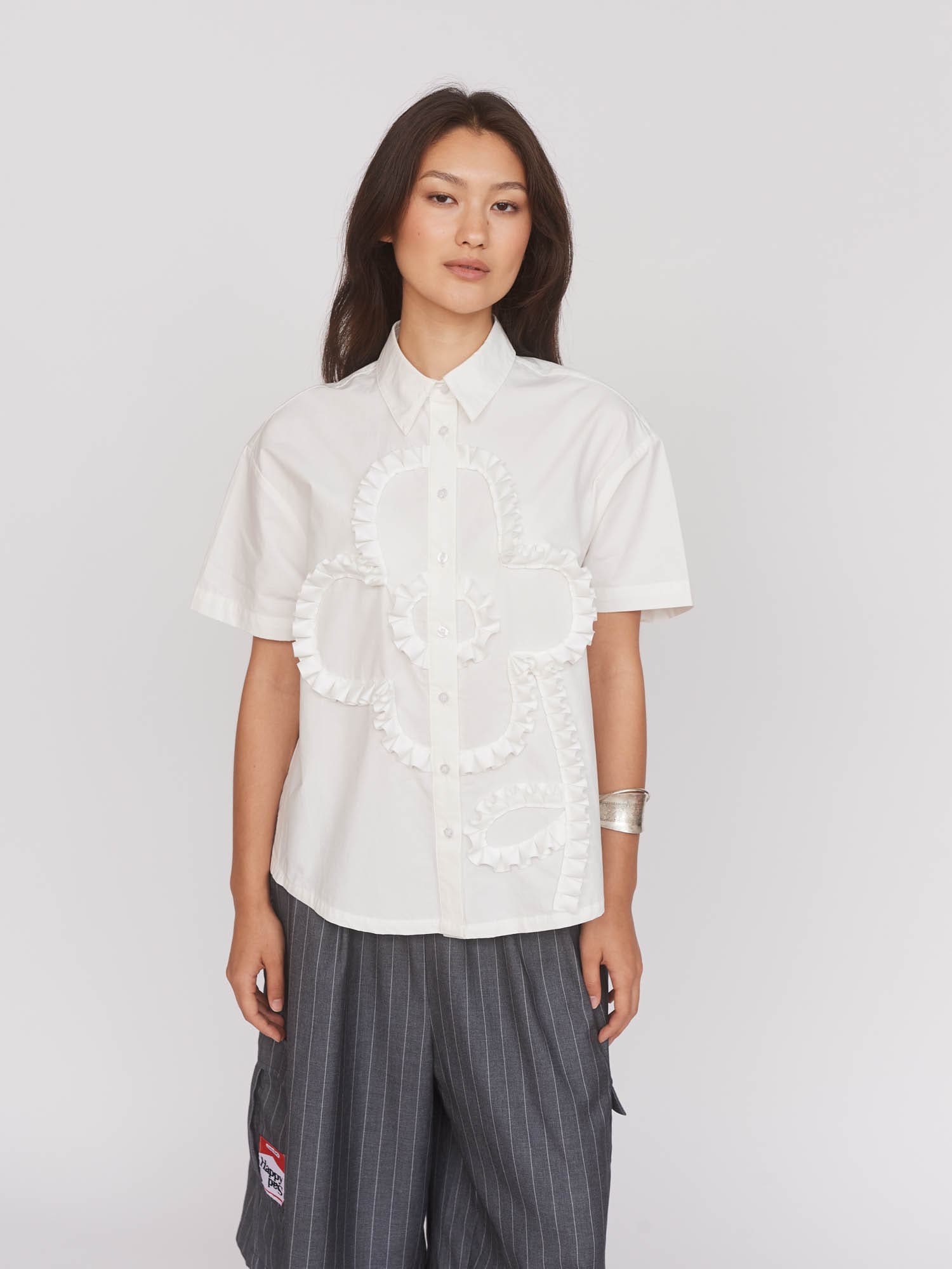 Big Big Flower White Shirt – Lazy Oaf