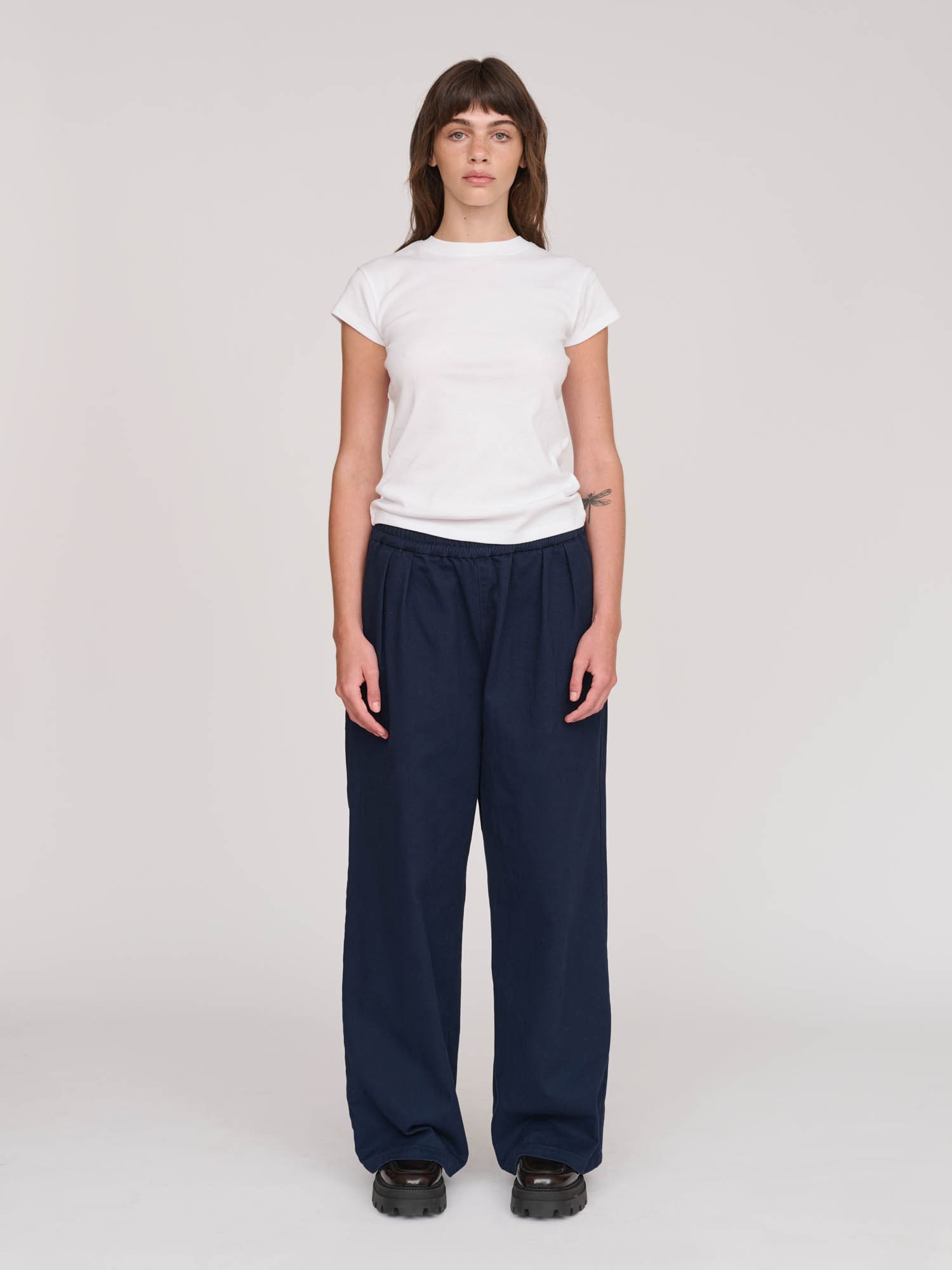 Kev Navy Pull On Pants – Lazy Oaf