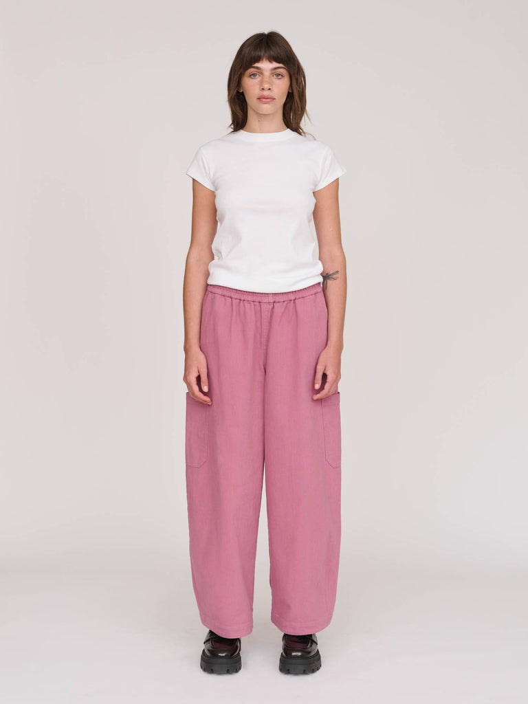 Pink Acid Washed Barrel Pant main image 1