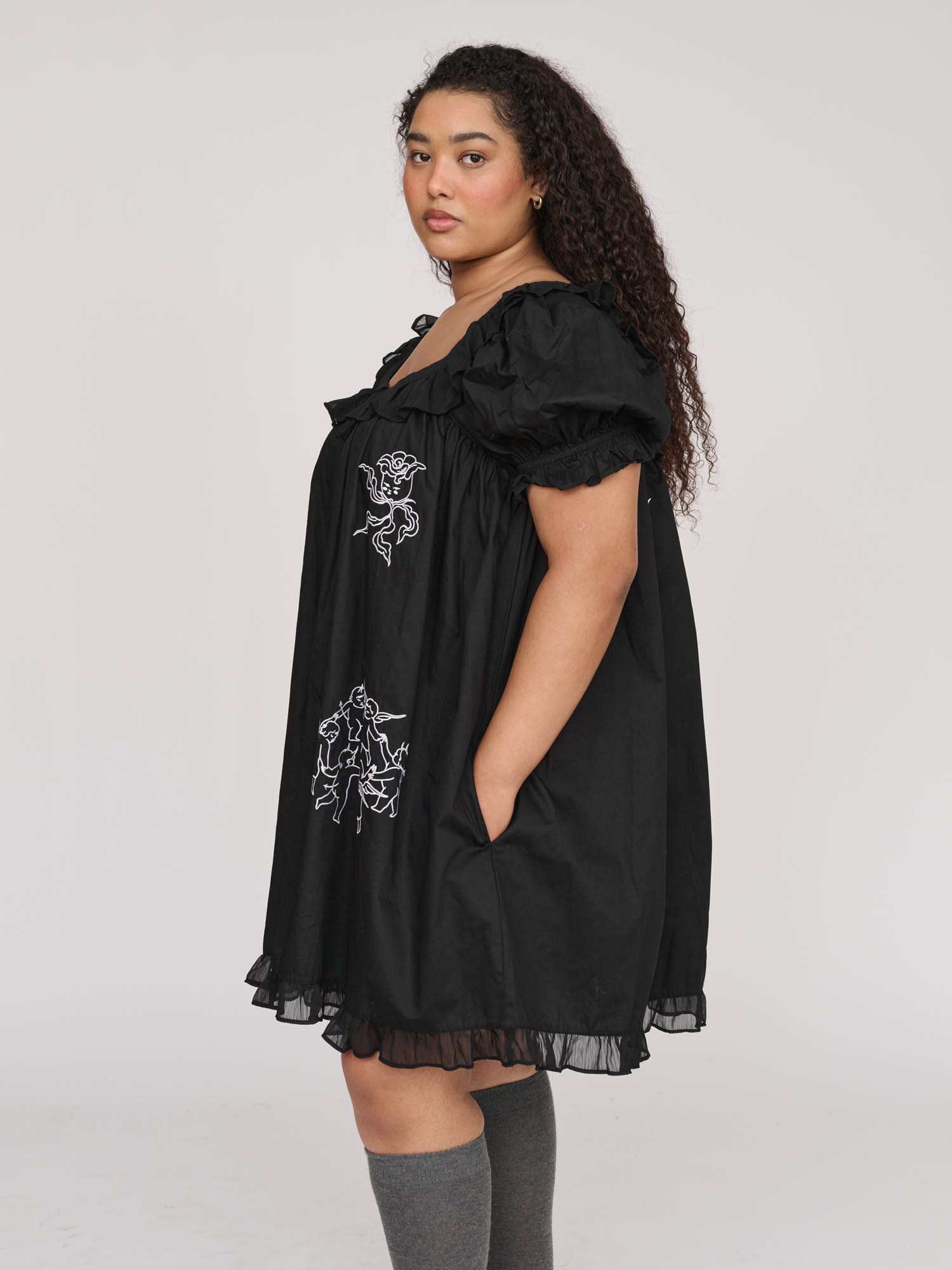 Cherubs Frill Mini Dress – Lazy Oaf