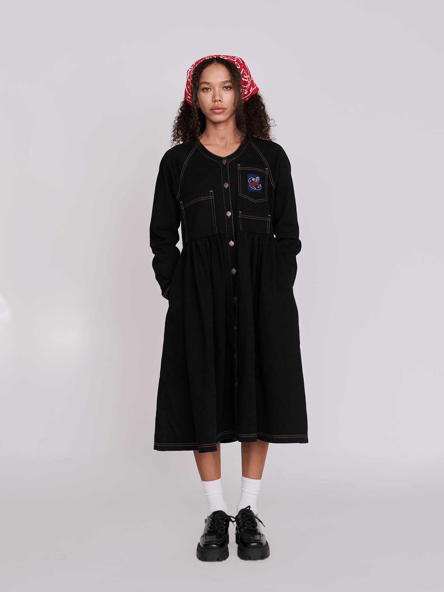 lazy oaf denim dress Pleated Shirt Dress  Lazy Oaf