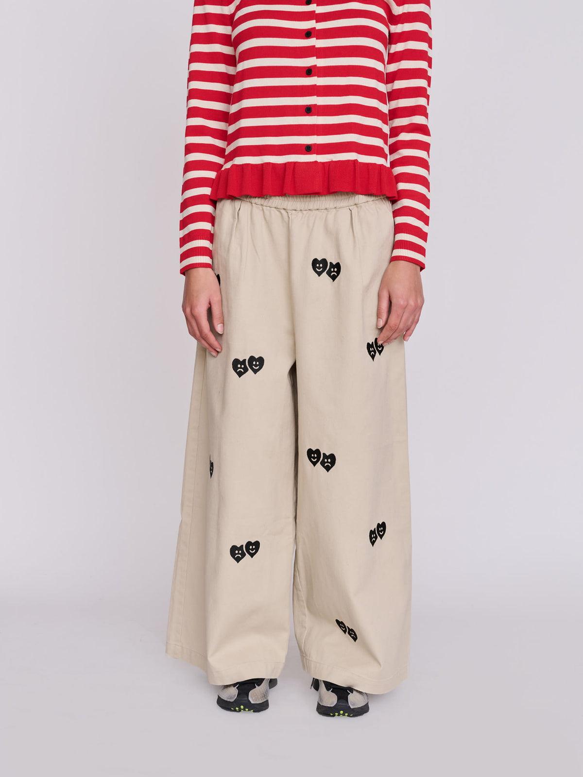 Trev Heart Felt Wide Leg Trousers