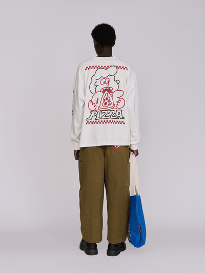 model:model:Elhadj wears size L and is 6’1”