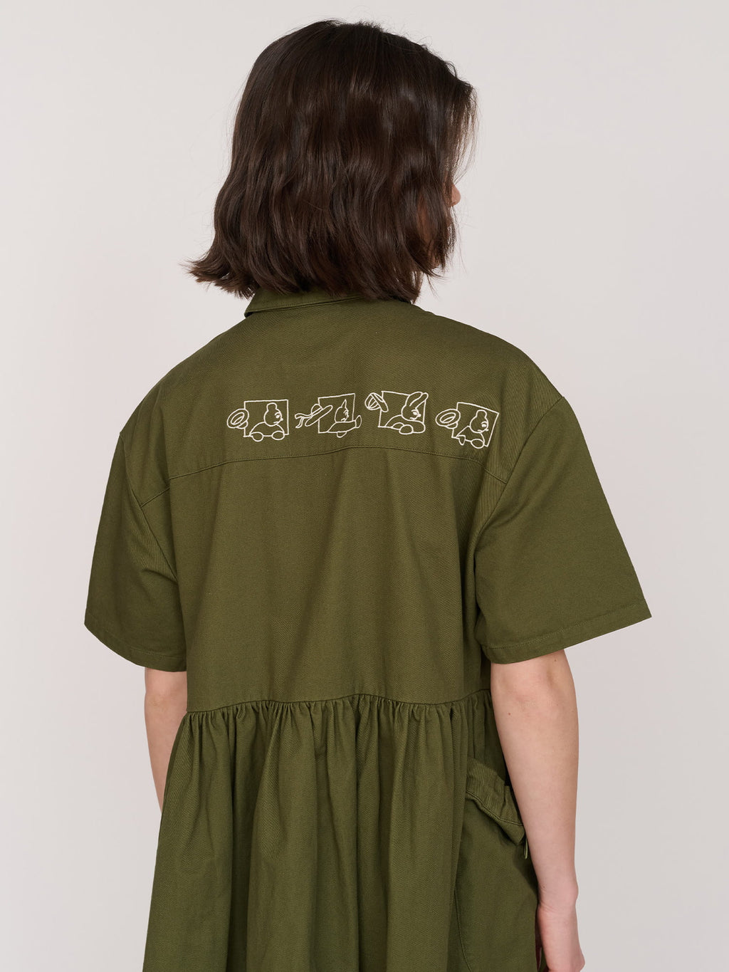 Khaki Double Breasted Utility Dress