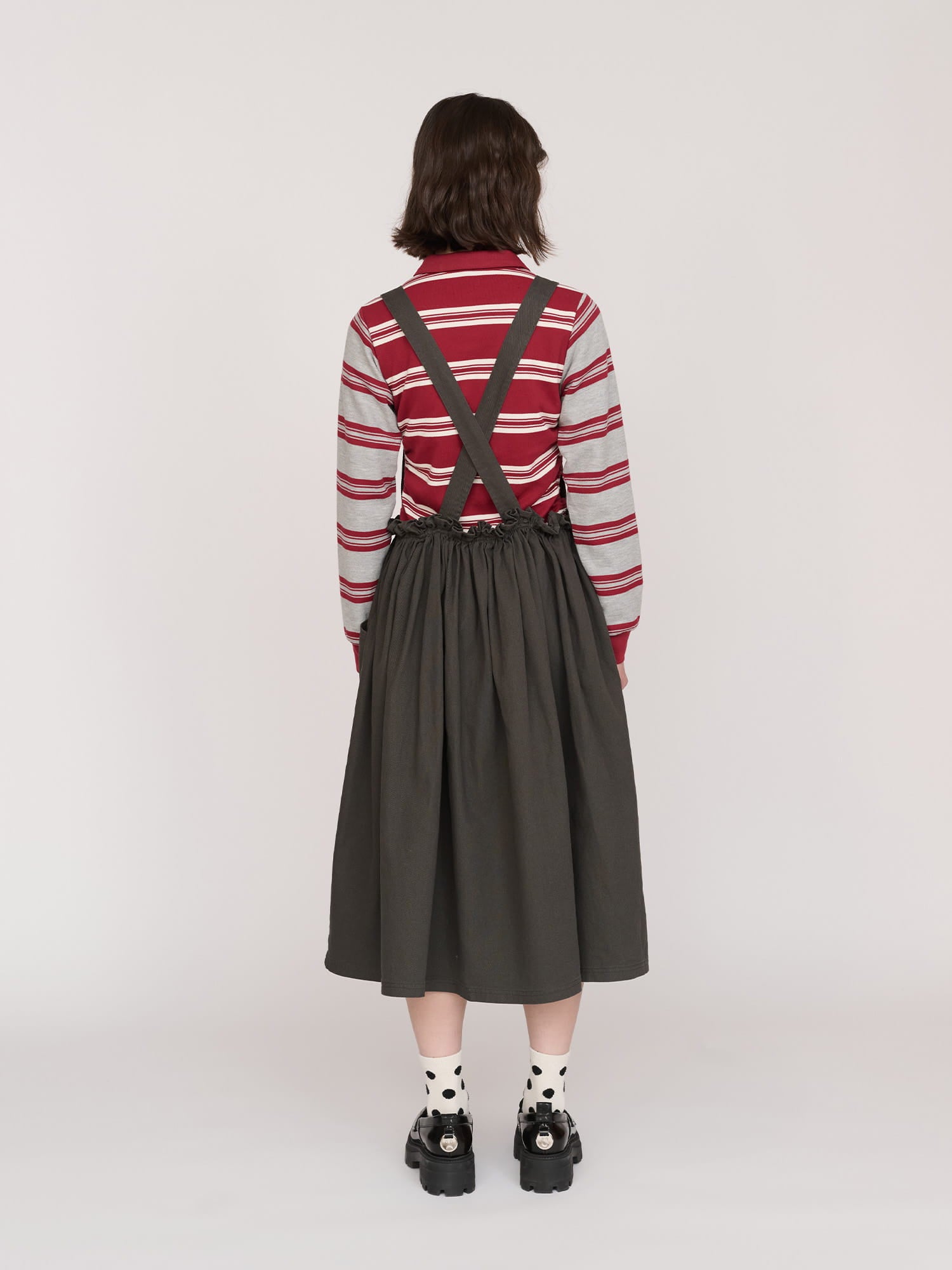 Charcoal Pinafore Dress – Lazy Oaf