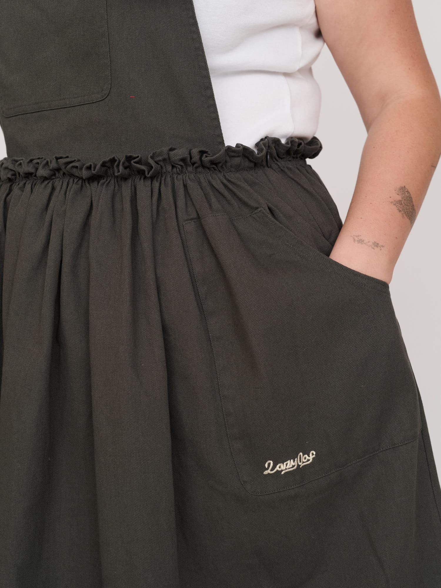 Charcoal Pinafore Dress – Lazy Oaf