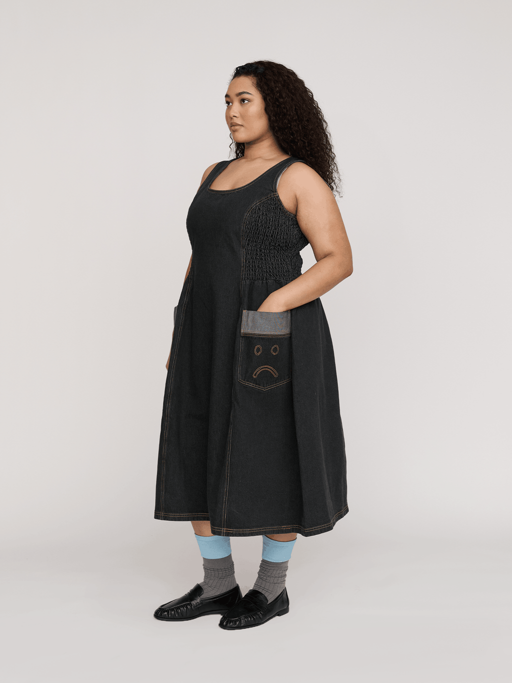 lazy oaf denim dress Creatures Denim Gilet Dress Lazy Oaf