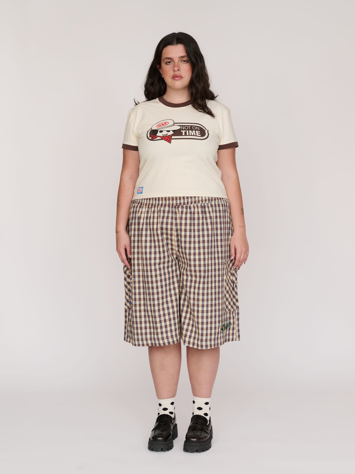 All Aboard Long Check Shorts – Lazy Oaf