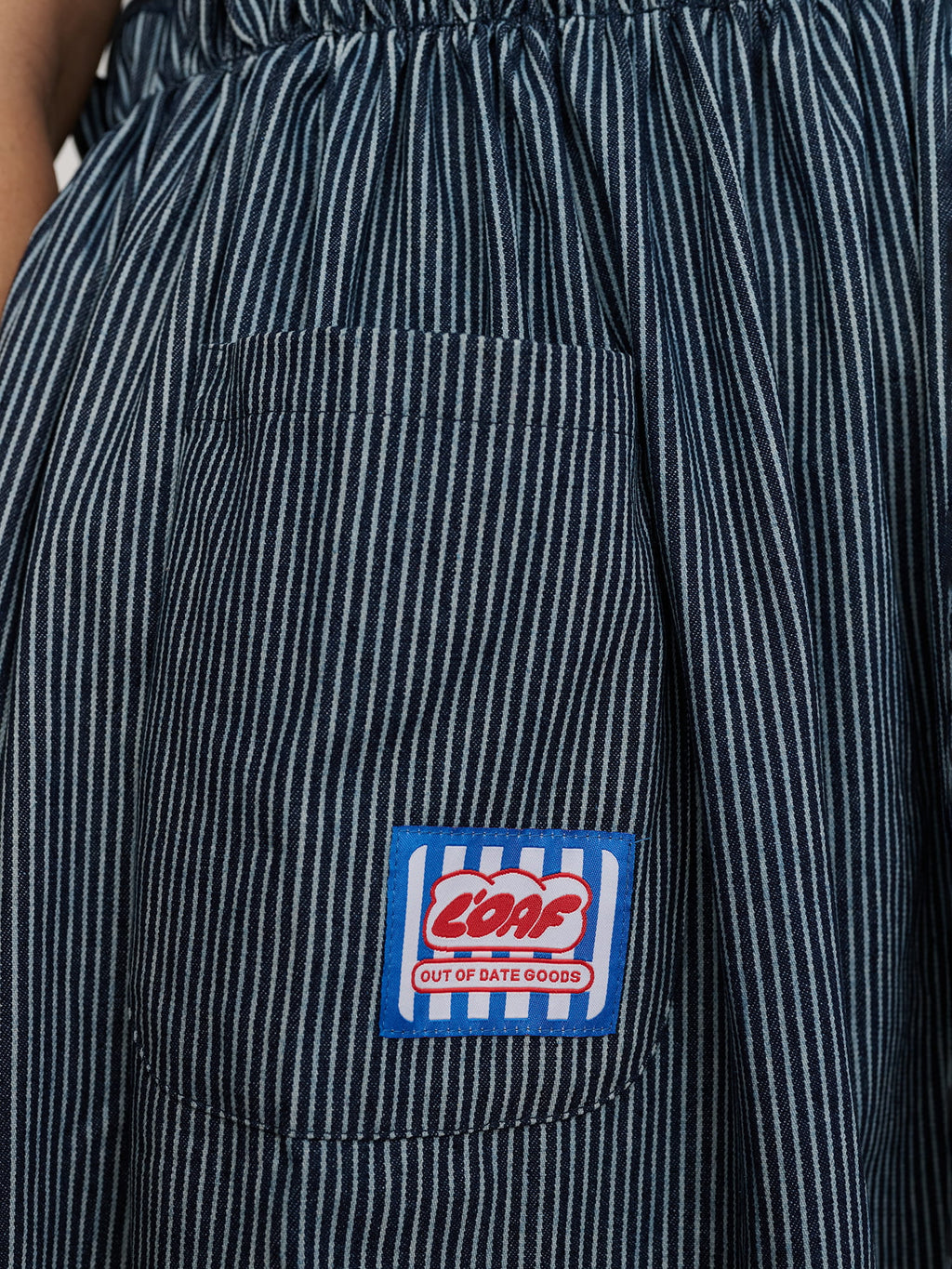 Wavy Pinstripe Midi Dress